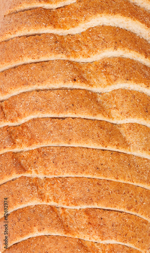 Top view of sliced bread