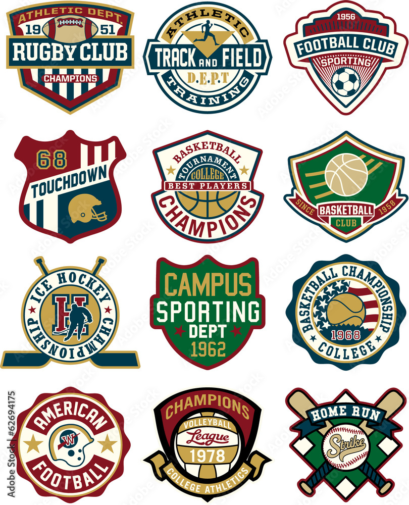 Vintage collection of sport badges
