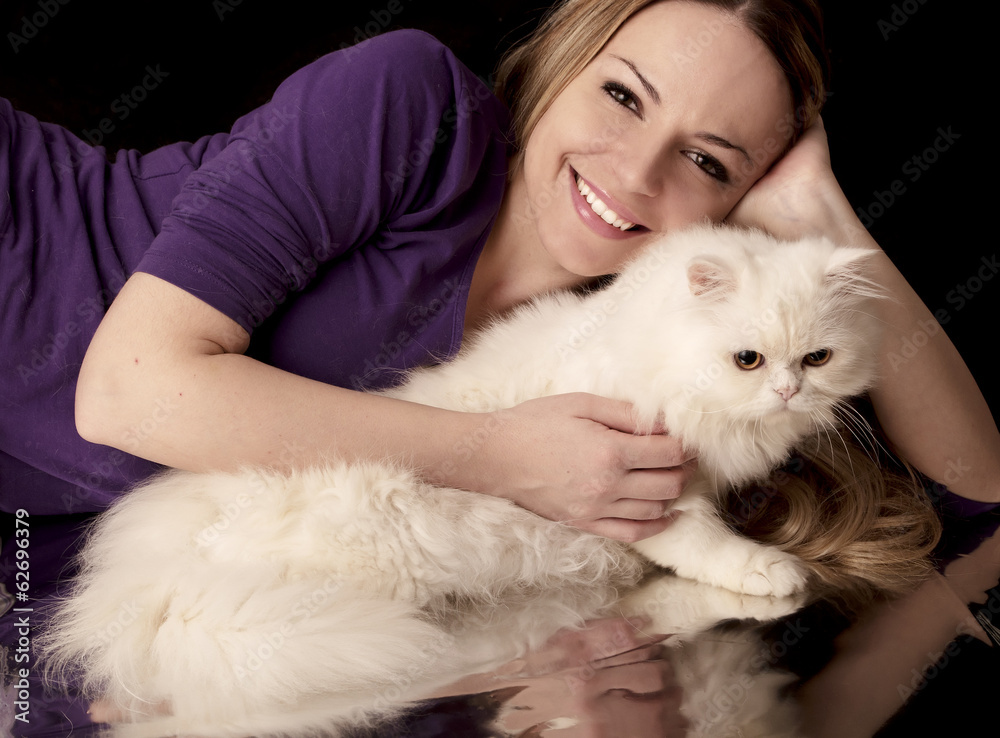 Girl and cat Girl and cat