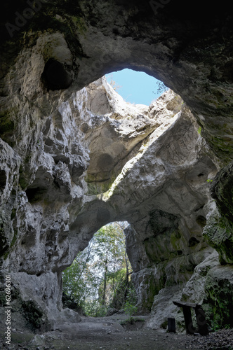 Huge cave entrance from inside