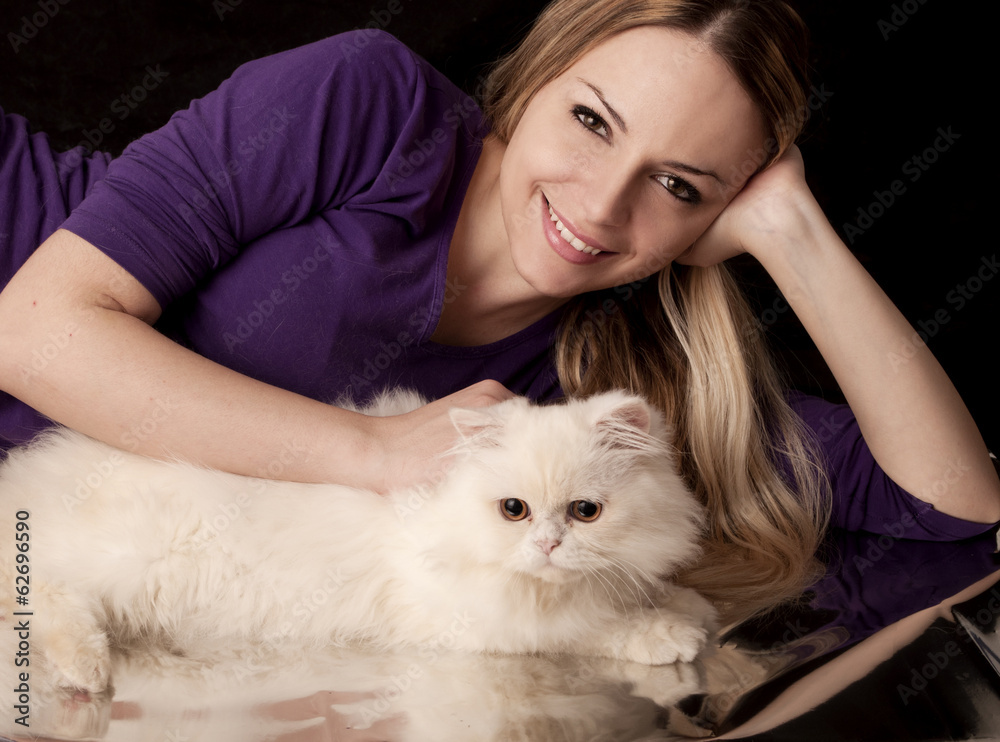 Girl and cat Girl and cat