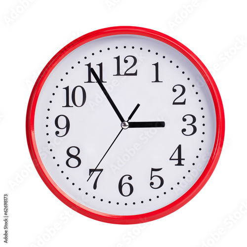 Five to three on round clock face