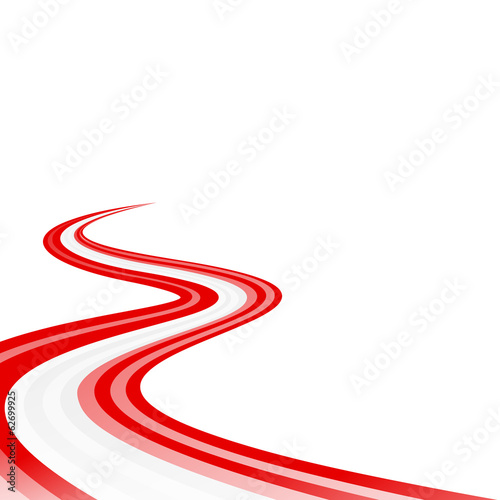 Abstract waving red white red ribbon flag