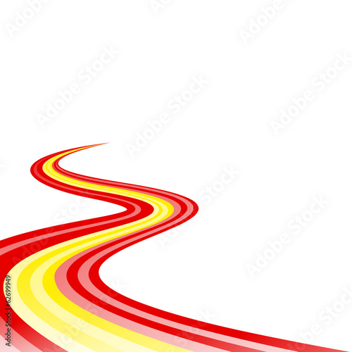 Canvas Print Abstract waving red yellow red ribbon flag