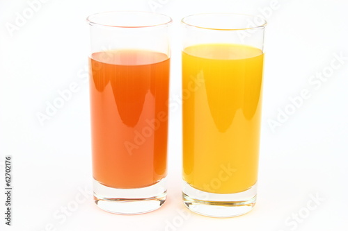 The drinks on the white background