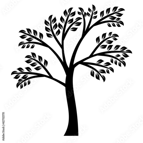 Black art tree silhouette