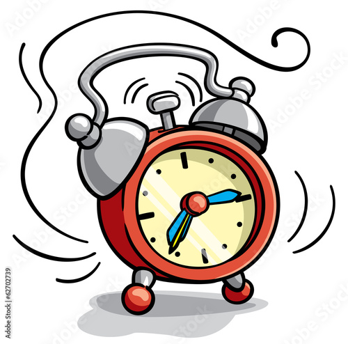 alarm clock ringing cartoon illustration