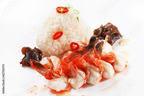 rice with shrimps - Japanese dish