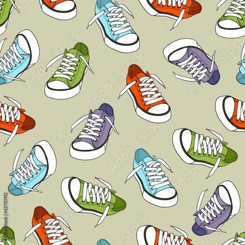 sneakers seamless pattern