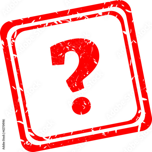 Question mark red stamp sign icon. Help symbol. FAQ sign