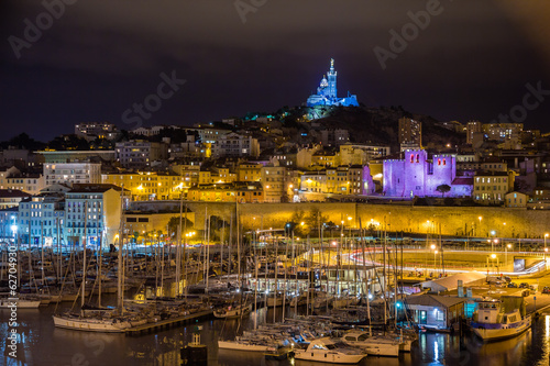 Notre-Dame de la Garde over the Old Port in Marseille © Leonid Andronov