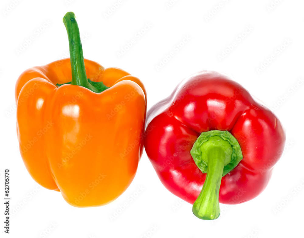 Colored Fresh Sweet Pepper Isolated on White Background Colored Fresh Sweet Pepper Isolated on White Background