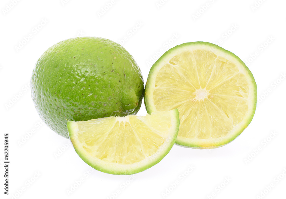 Fresh Ripe Lime, Isolated on White Background. Fresh Ripe Lime, Isolated on White Background.