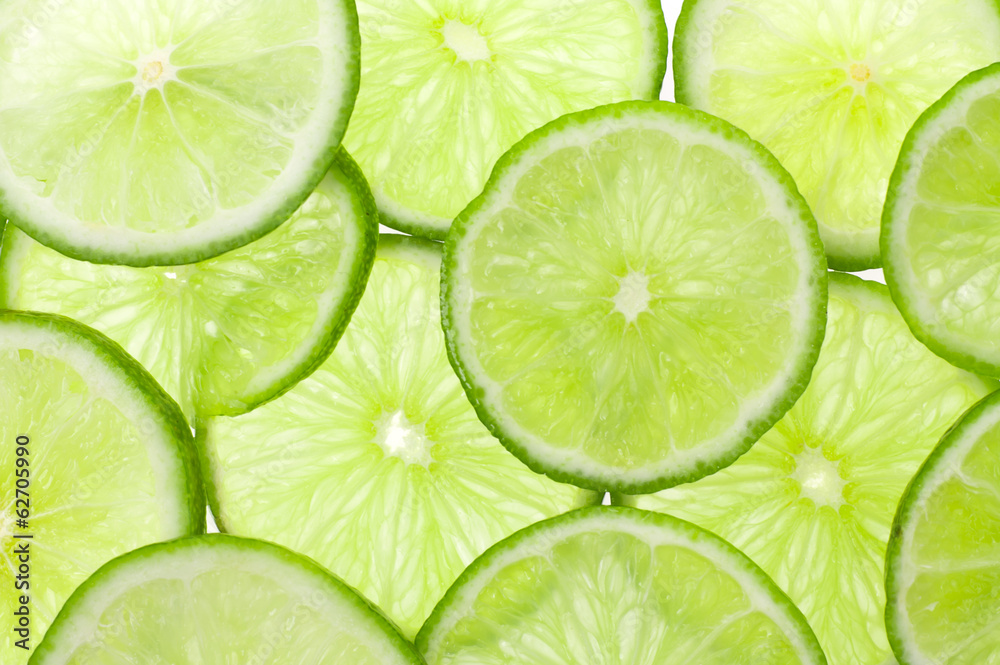 Fresh Ripe Lime, Isolated on White Background.