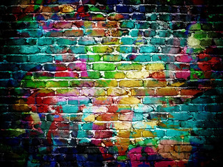 Acrylglasbilder Jugendzimmer Graffiti auf rauer Backsteinwand  © Eky Chan