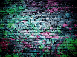 Acrylglasbilder Graffiti graffiti brick wall  © Eky Chan