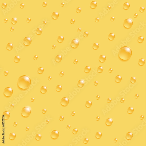 Drops seamless pattern on the yellow background.