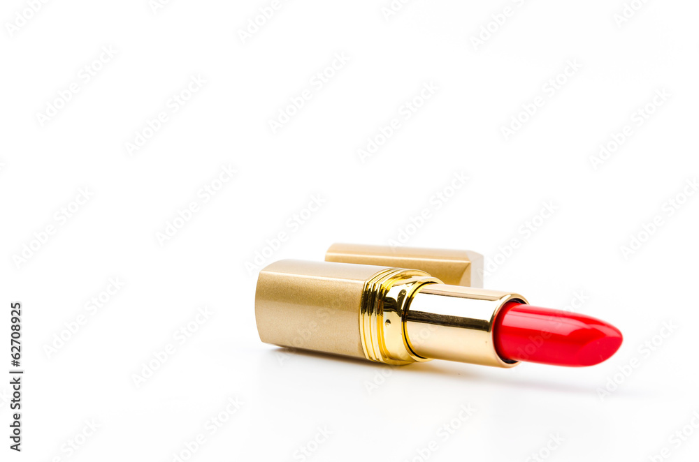 lipsticks isolated white background
