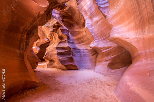 navajo sandstone eroded by flash floods in the spectacular Upper Antelope Canyon near Page, Arizona