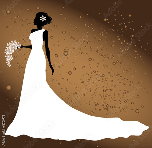 silhouette di sposa su sfondo astratto