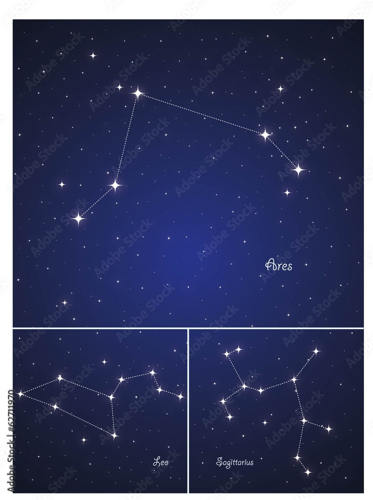 Constellations Sagittarius , Leo and Ares