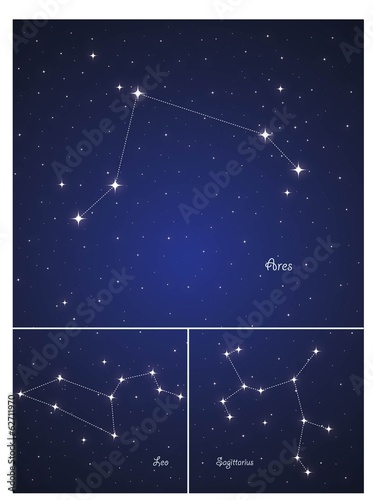 Constellations Sagittarius   Leo and Ares
