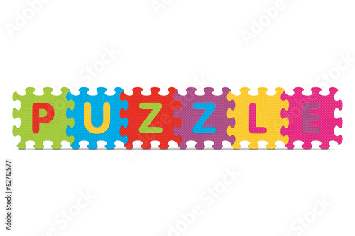 Vector "PUZZLE" written with alphabet puzzle