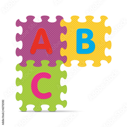 Vector "ABC" written with alphabet puzzle