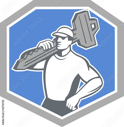 Locksmith Carry Key Shield Retro