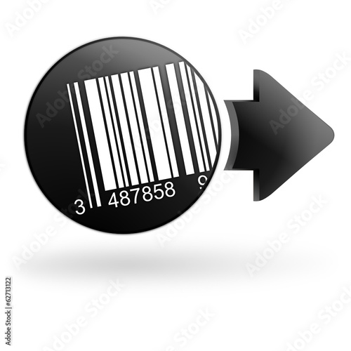 code-barre sur bouton noir
