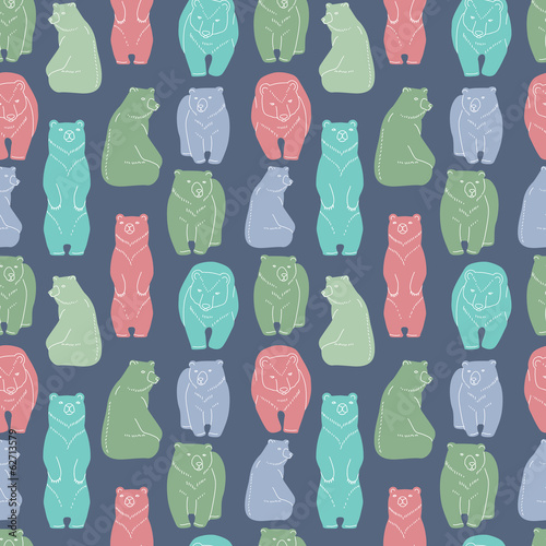 Bears seamless pattern