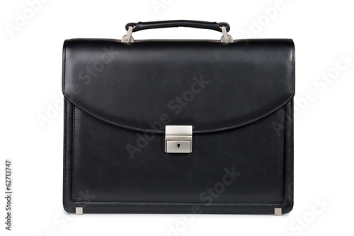 Black leather briefcase