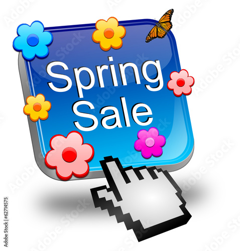 Spring sale button with cursor