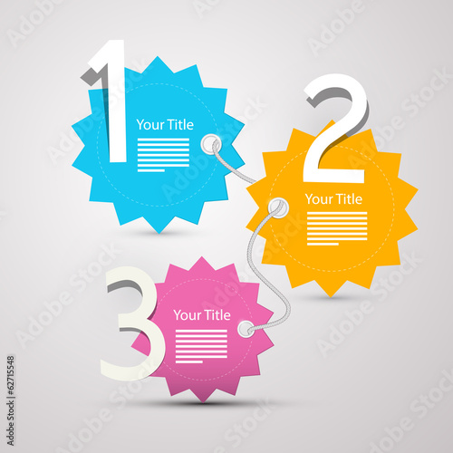 One, two, three, - vector progress steps for tutorial