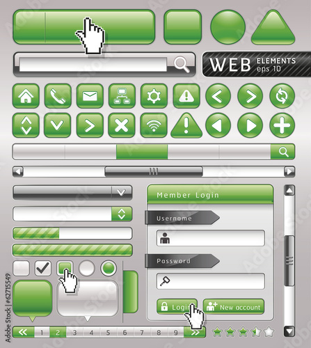 Blank buttons for website and app. Vector illustration