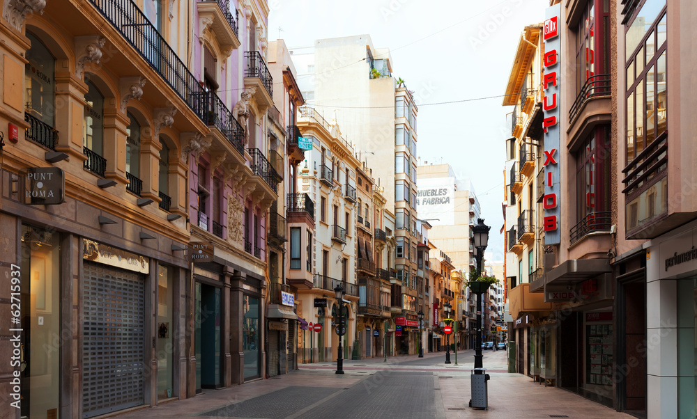 City street of  Castellon, Spain