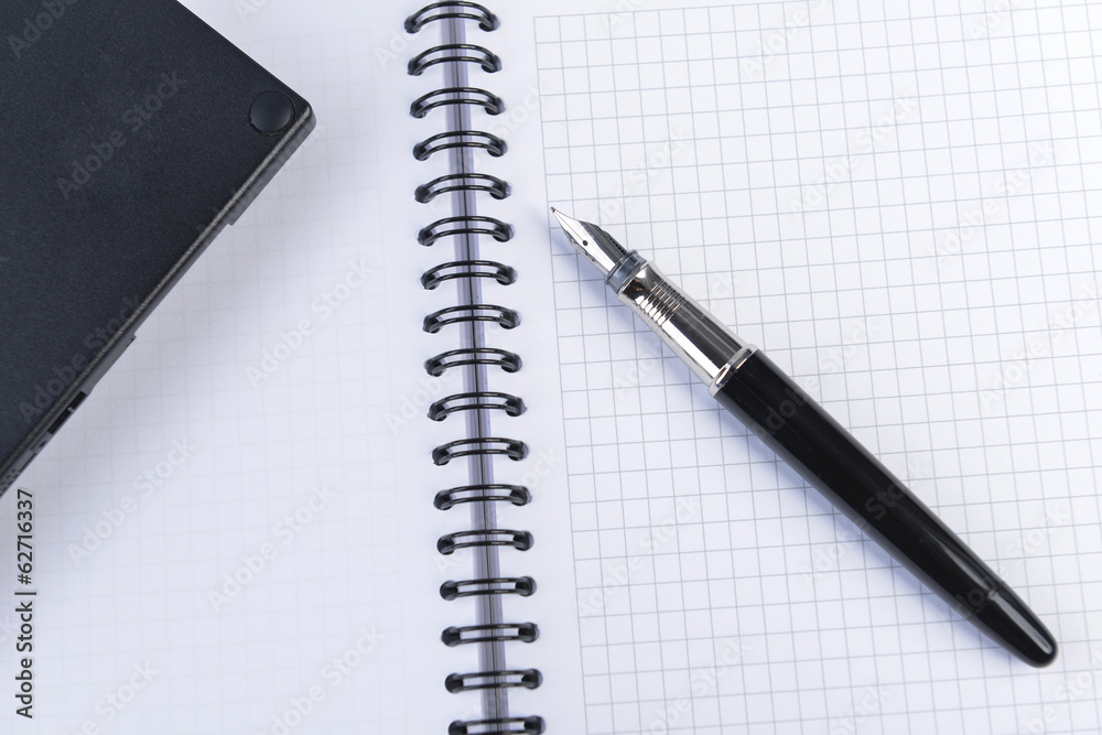 notebook and  pen