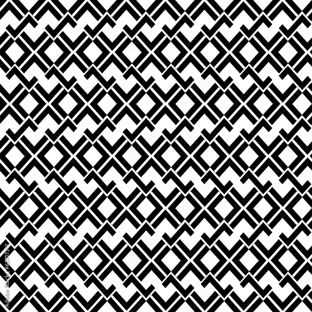 Abstract geometric seamless pattern in black and white