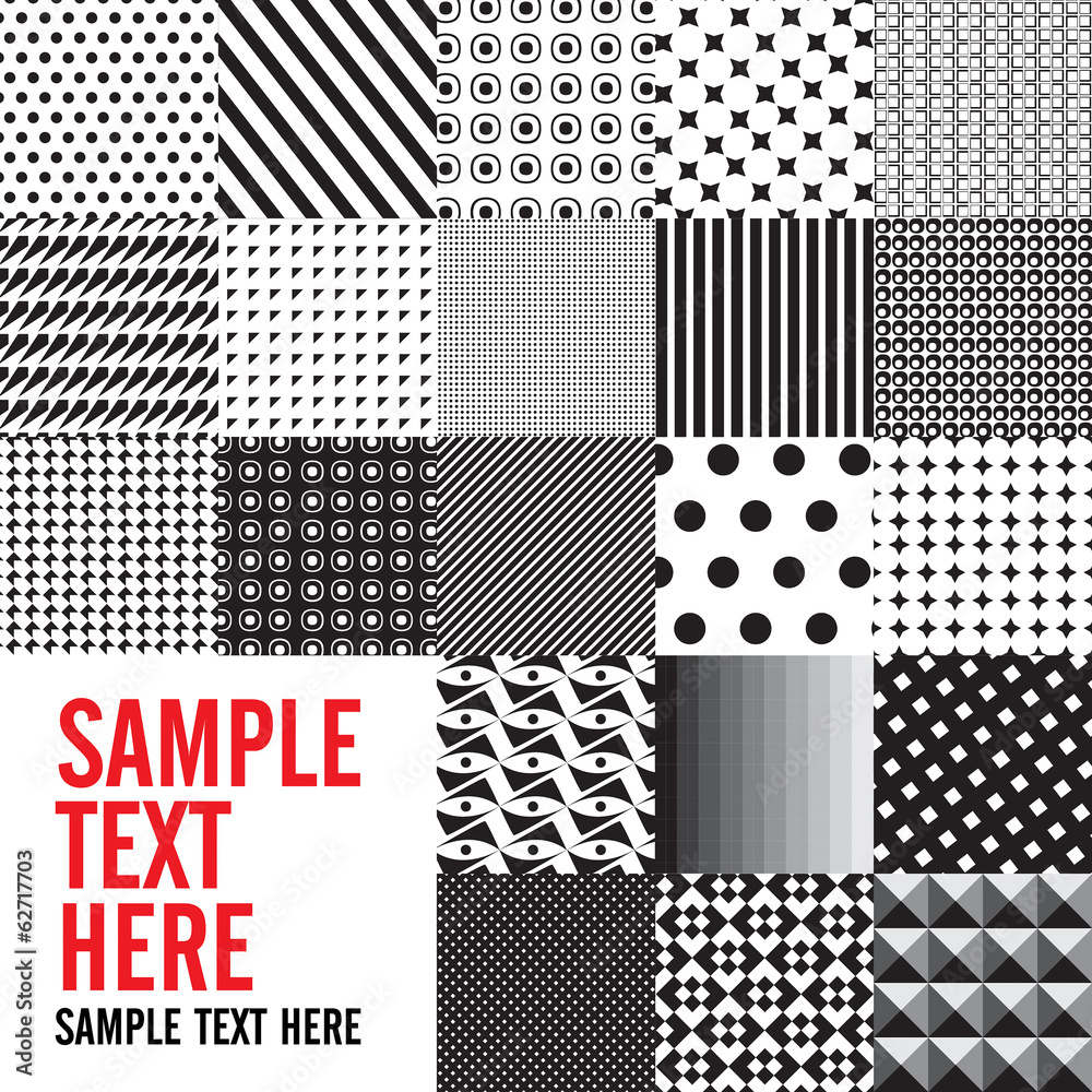 Background Abstract black and white seamless patterns set Stock Vector ...