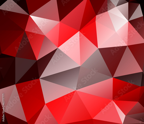 Triangle background. Red polygons.