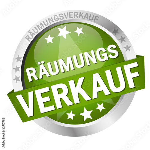 Button mit Banner " RÄUMUNGSVERKAUF "