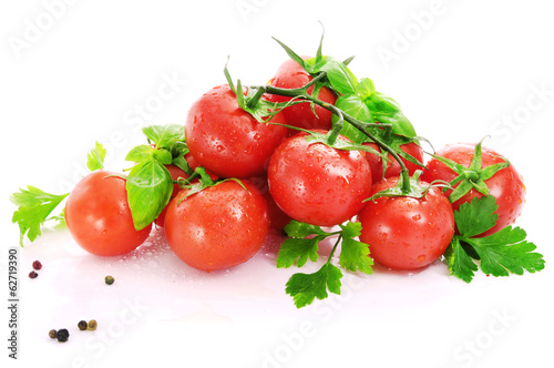 Fresh tomatoes and basil