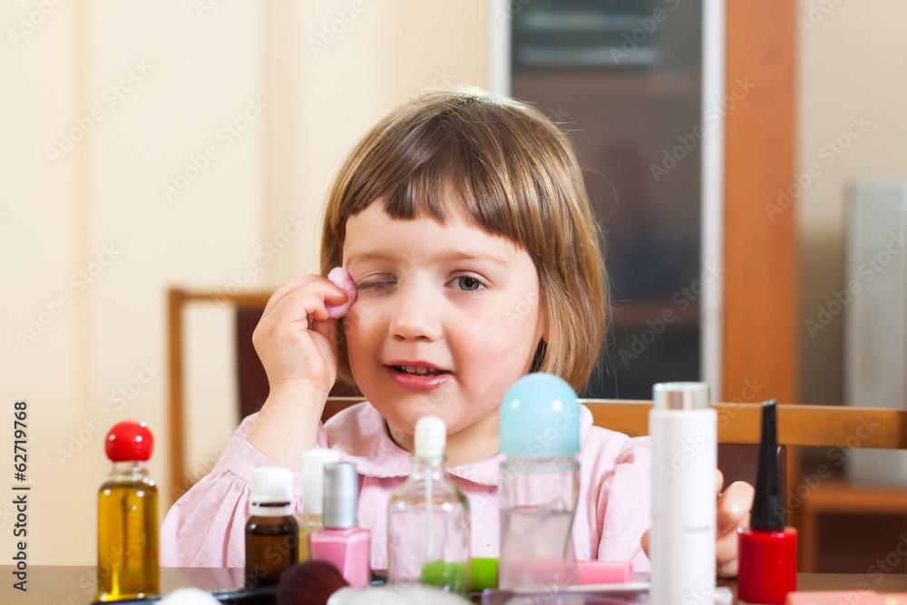 three year old child painted cosmetics three year old child painted cosmetics