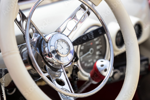 Retro interior of vintage car © xmagics