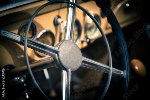 Interior of old vintage car © xmagics
