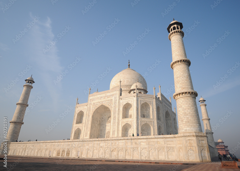 Taj Mahal in the early morning close-up