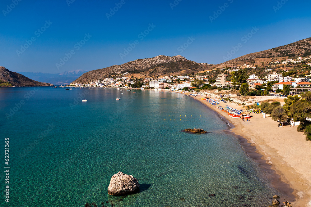 Tolo resort, sandy beach, Greece