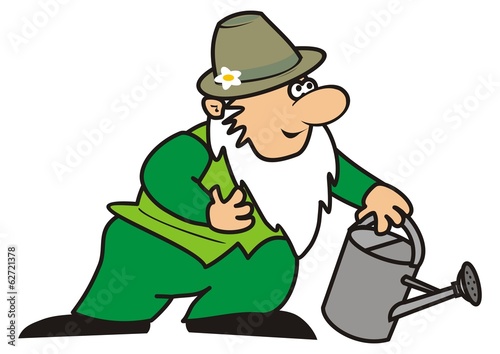gardener and watering can