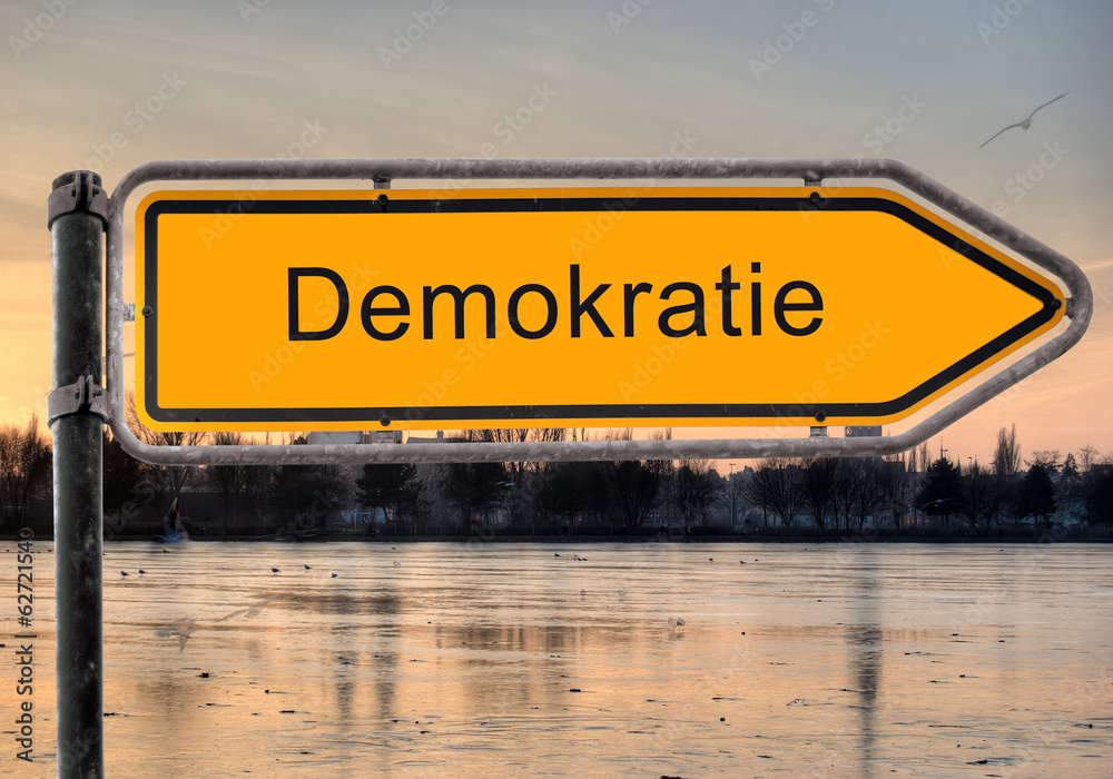 Obraz premium Strassenschild 9 - Demokratie