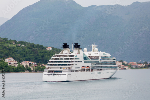 Cruise Ship Sailing Through Kotor Bay
